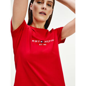 Tommy Hilfiger dámské červené tričko - XL (XLG)